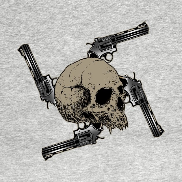 drawing gun and skull by HornArt